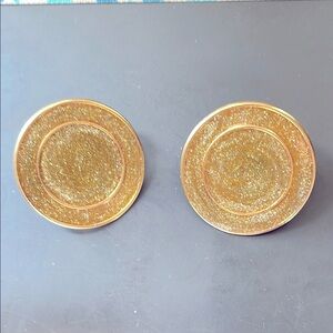 Gold Glitter Stud Earrings